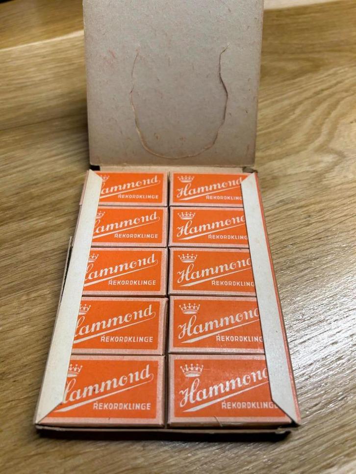 WWII - boite complète de lame de rasoir allemande "HAMMOND", Verzamelen, Militaria | Tweede Wereldoorlog, Overige soorten, Overige typen
