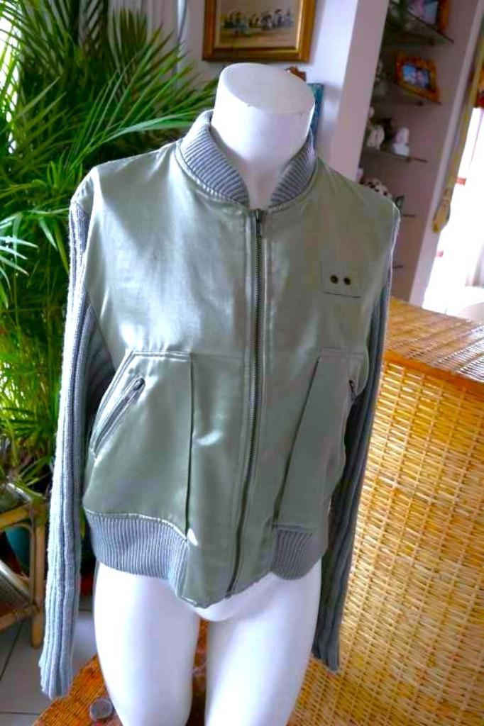 natuurlijk groen uitend unieke jas, Kleding | Dames, Jassen | Winter, Gedragen, Maat 42/44 (L), Groen, Ophalen of Verzenden