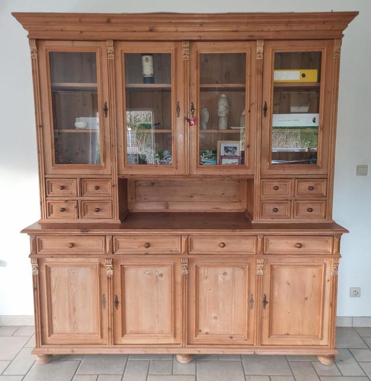 Massief houten buffetkast – landelijke/pastoriestijl, Maison & Meubles, Armoires | Buffets, Utilisé, 200 cm ou plus, 150 à 200 cm