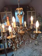 Luster koper brons bellen pegels, Huis en Inrichting, Lampen | Kroonluchters, Ophalen, Gebruikt, Metaal, Retro