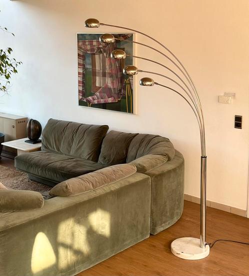 Vintage booglamp, chroom, Huis en Inrichting, Lampen | Vloerlampen, Ophalen