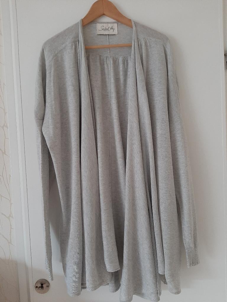 School Rag licht grijs vest o.a. cashmere & katoen free size, Maat 42/44 (L), Ophalen of Verzenden, Zo goed als nieuw, School Rag