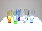 6 gekleurde vintage glazen, Verzamelen, Glas en Drinkglazen, Overige typen, Gebruikt, Ophalen of Verzenden