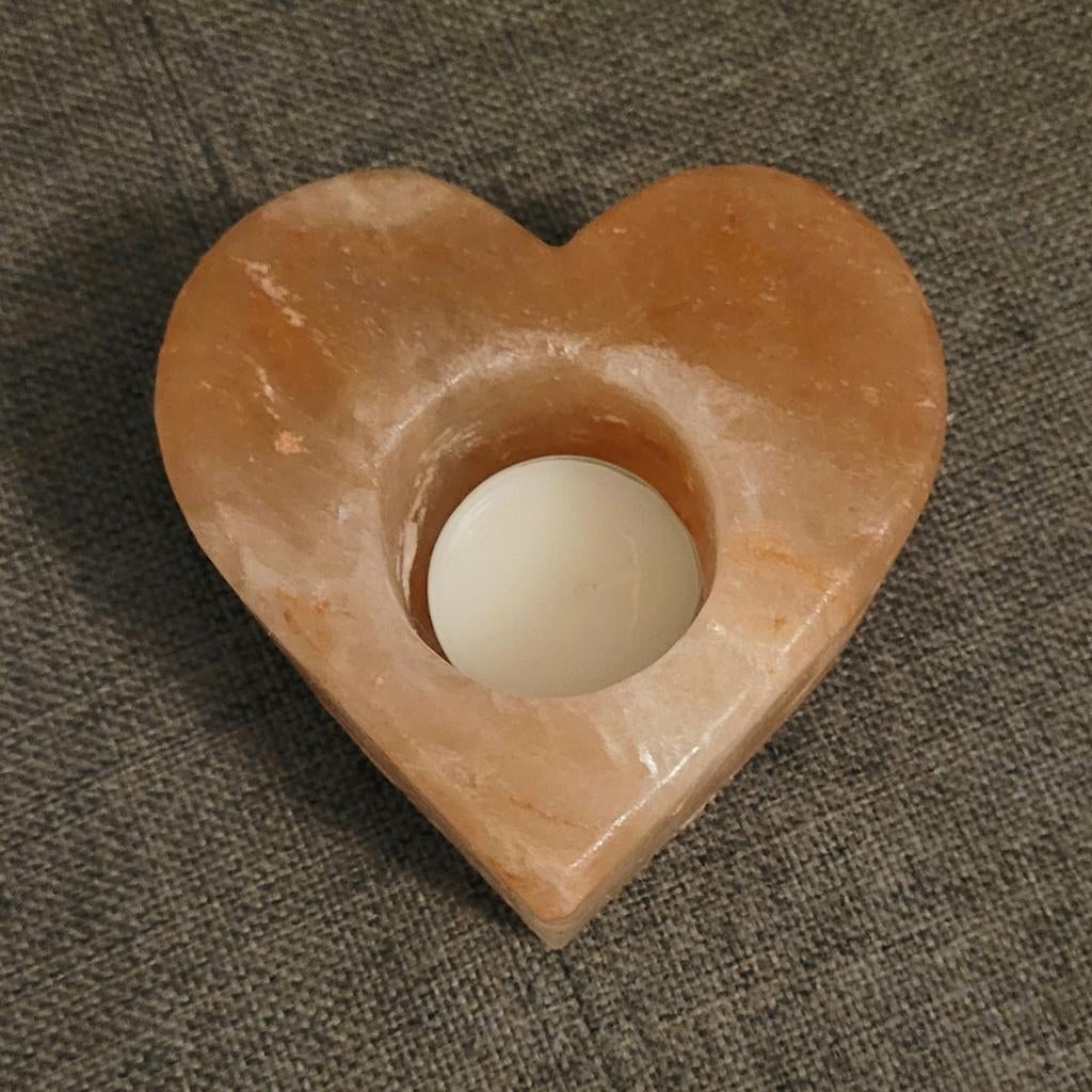 Joli bougeoir en cristal de sel de l'Himalaya, Enlèvement ou Envoi, Autres couleurs, Bougie, Autres matériaux