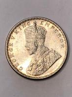 Munt zilver Brits-Indië one rupee George V jaartal 1919 UNC, Zilver, Ophalen of Verzenden, Losse munt, Overige landen