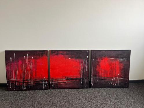 Schilderij - abstract drieluik, Antiek en Kunst, Kunst | Schilderijen | Abstract, Ophalen
