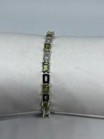 Zilveren armband met kleurveranderende Zultaniet, Bijoux, Sacs & Beauté, Bracelets, Avec pierre précieuse, Argent, Rouge, Enlèvement ou Envoi