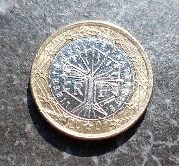 1 euro Frankrijk 2001 Liberte Egalite Fraternite 🇨🇵, Postzegels en Munten, Munten | Europa | Euromunten, Losse munt, 1 euro