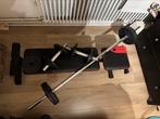 Workout bench met bijhorende halters en gewichten, Sport en Fitness, Fitnessmaterialen, Ophalen, Zo goed als nieuw