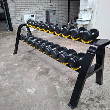 Rubber Dumbells Set 2 kilo tot 20 kilo + Dumbellrek  beschikbaar voor biedingen