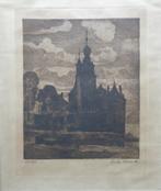 EMILE LECOMTE / KASTEEL VAN HAVRE MONS / ZW-W ETS / 53x43cm, Antiek en Kunst, Kunst | Etsen en Gravures, Ophalen of Verzenden