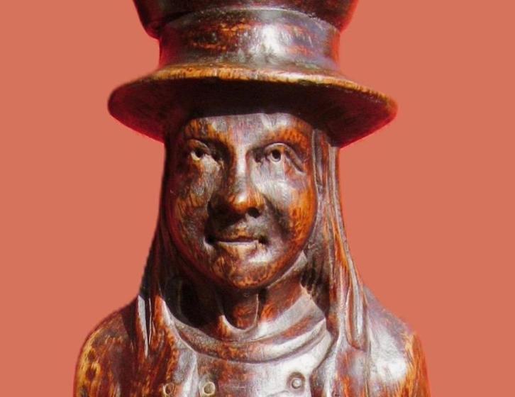 Engelse pied de stalle - man als voetstuk., Antiek en Kunst, Curiosa en Brocante, Ophalen