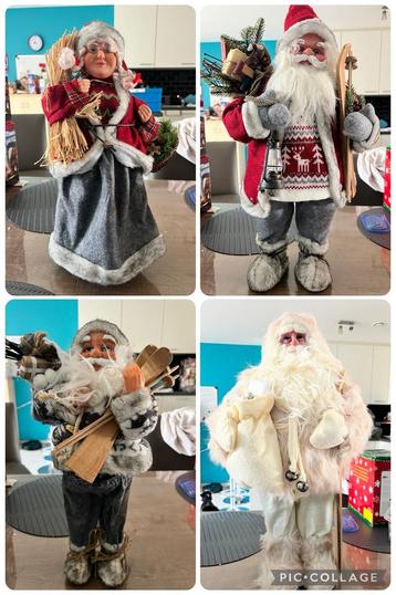  Kerstfiguren – Kerstman & Kerstvrouw   Mooie kerstpoppen, beschikbaar voor biedingen