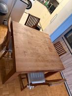 Teak eet tafel stevig met 4 stoelen, Huis en Inrichting, Ophalen, Gebruikt