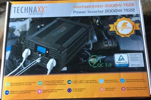 Wisselstroom omvormer TECHNAXX 2000 Watt TE22, Caravans en Kamperen, Mobilhome-accessoires, Nieuw, Ophalen