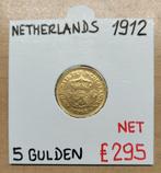 5 GULDEN 1912    NEDERLAND    GOUD   € 295, 5 gulden, Koningin Wilhelmina, Losse munt, Goud