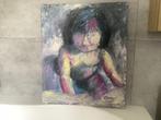 Prachtig olieverfschilderij van een kleine meisje., Antiek en Kunst, Kunst | Schilderijen | Modern, Ophalen