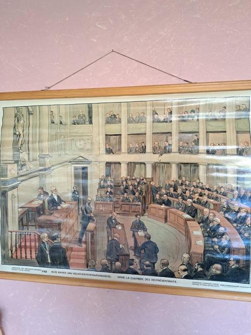 Schoolplaat - Van Offel - Volksvertegenwoordigers, Antiek en Kunst, Antiek | Schoolplaten, Geschiedenis, Ophalen of Verzenden