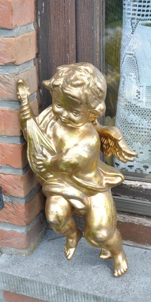 ange en plastique doré  a suspendre 40 cm, Collections, Statues & Figurines, Utilisé, Autres types, Enlèvement ou Envoi