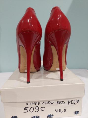 509C* Jimmy CHOO pumps in rood lakleer (40,5) beschikbaar voor biedingen