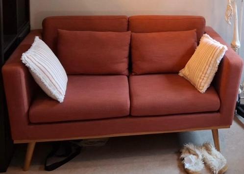 Terracotta tweezitsbank Maisons du Monde, Huis en Inrichting, Zetels | Zetels, Zo goed als nieuw, Rechte bank, Tweepersoons, Minder dan 150 cm