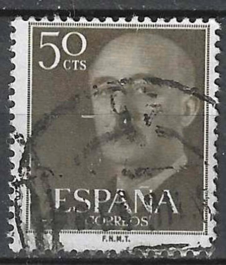 Espagne 1955-1958 - Yvert 860 - Général Franco - 50 c. (ST), Timbres & Monnaies, Timbres | Europe | Espagne, Affranchi, Envoi