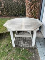 Teak ronde tafel, Tuin en Terras, Ophalen, Gebruikt