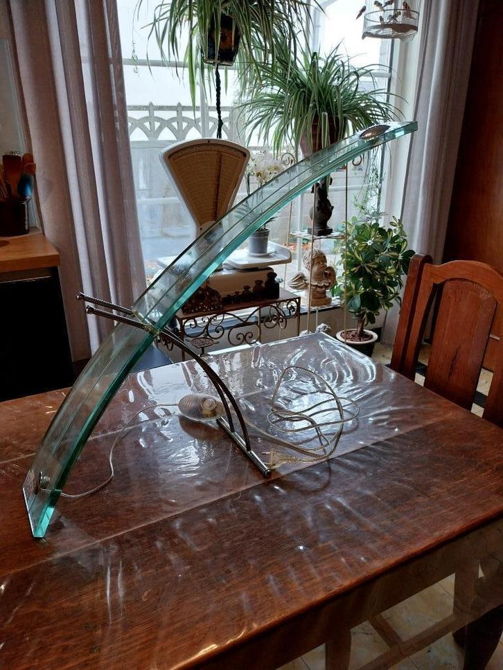 glazen tafellamp, Huis en Inrichting, Lampen | Tafellampen, Zo goed als nieuw, 50 tot 75 cm, Glas, Ophalen
