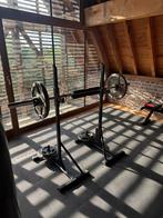Verstelbare bank + staanders voor barbell en gewichten, Sport en Fitness, Fitnessmaterialen, Ophalen, Zo goed als nieuw, Fitnessbank