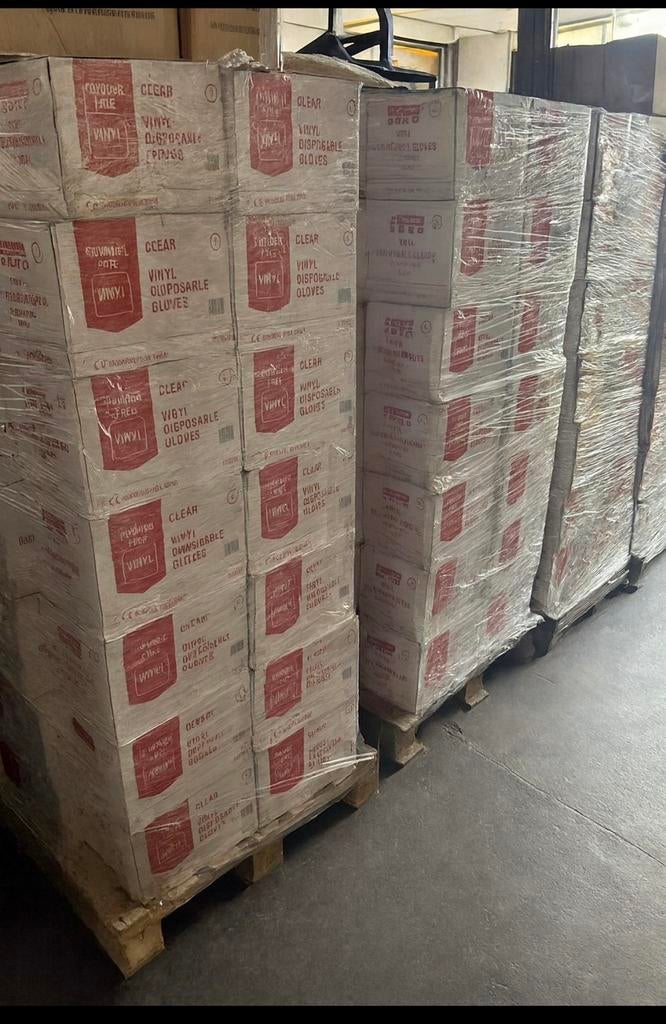 Palette lot revendeur gant jetable vinyle S/L/XL 06/2023, Divers, Lots de brocante, Enlèvement