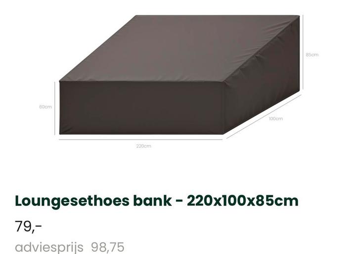 Beschermhoezen lounge bank (2 stuks), Tuin en Terras, Tuinmeubel-accessoires, Zo goed als nieuw, Ophalen