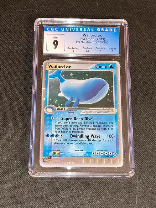 Wailord ex Pokémon 2003 EX Sandstorm 100/100 CGC 9 PSA card, Hobby en Vrije tijd, Verzamelkaartspellen | Pokémon, Zo goed als nieuw