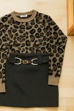 1.	Trendy herfstset: luipaard trui + rok met riem –maat S, Kleding | Dames, Rokken, Ophalen, Zo goed als nieuw
