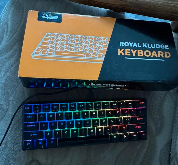 Gaming toetsenbord Royal Kluge RK61, Computers en Software, Toetsenborden, Zo goed als nieuw, Draadloos, Ergonomisch, Gaming toetsenbord