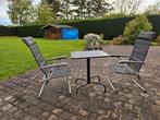 Opklapbare tuintafel en stoelen (of voor op het terras), Inklapbaar, Gebruikt, Metaal, Ophalen