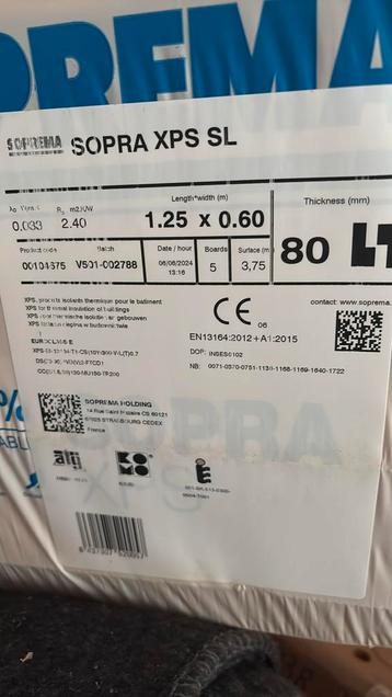 sopra xps isolatie sl 80mm dik 3,75m2 beschikbaar voor biedingen