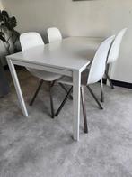 Hittebestendige keukentafel met 4 stoelen, Ophalen, Zo goed als nieuw