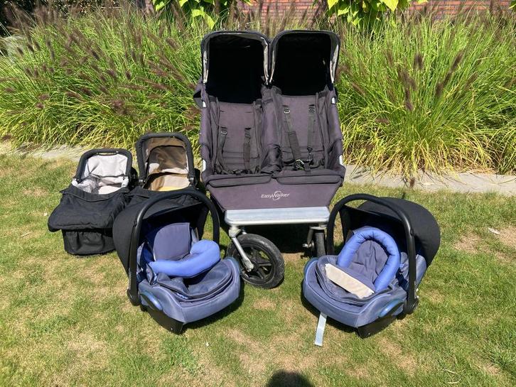Duobuggy EasyWalker, Kinderen en Baby's, Buggy's, Gebruikt, Overige merken, Duomodel, Regenhoes, Verstelbare rugleuning, Voetenzak