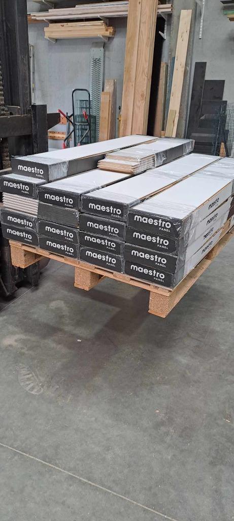 Maestro plafond panelen / planchetten wit, Doe-het-zelf en Bouw, Hout en Planken, Gebruikt, Pallet, Overige houtsoorten, Minder dan 200 cm