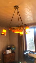 magnifique lustre à cadre en bronze, Ophalen