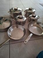 Demeyere kookpotten+pan, 5-delig, Ophalen of Verzenden, Gebruikt, Inox