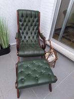 Zetel en voetbankje, Huis en Inrichting, Fauteuils, Ophalen, Gebruikt, Hout, Klassiek