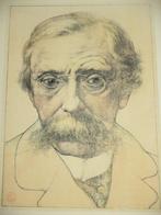 Anto CARTE 1886-1954 portret van Emile Verhaeren kleur litho, Antiek en Kunst, Ophalen of Verzenden