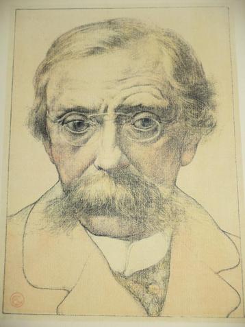 Anto CARTE 1886-1954 portret van Emile Verhaeren kleur litho beschikbaar voor biedingen