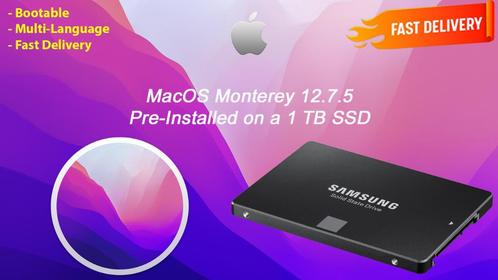 MacOS Monterey 12.7.5 VoorGeïnstalleerde SSD 1 TB OS X OSX, Computers en Software, Besturingssoftware, Nieuw, MacOS, Verzenden