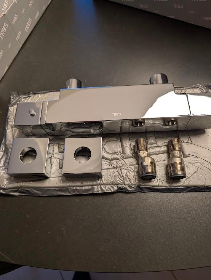 Tres Cuadro douchethermostaat 107164, Bricolage & Construction, Sanitaire, Neuf, Douche, Chrome, Enlèvement ou Envoi