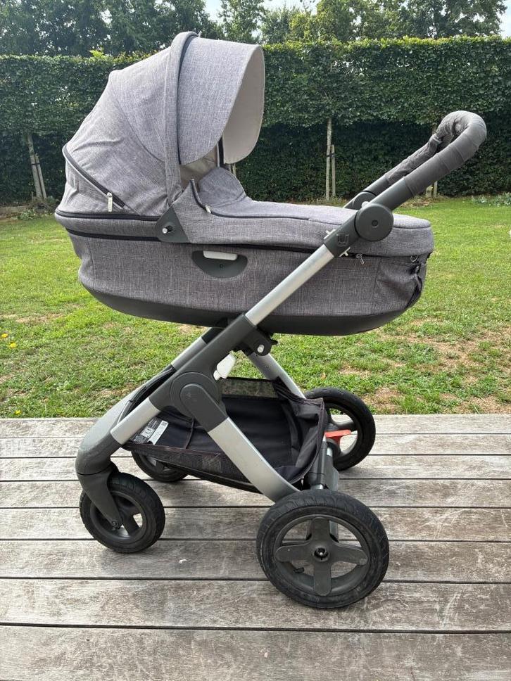 Stokke Trailz grijs kinder wagen 3 in 1 met alle toebehoren, Kinderen en Baby's, Kinderwagens en Combinaties, Gebruikt, Combiwagen