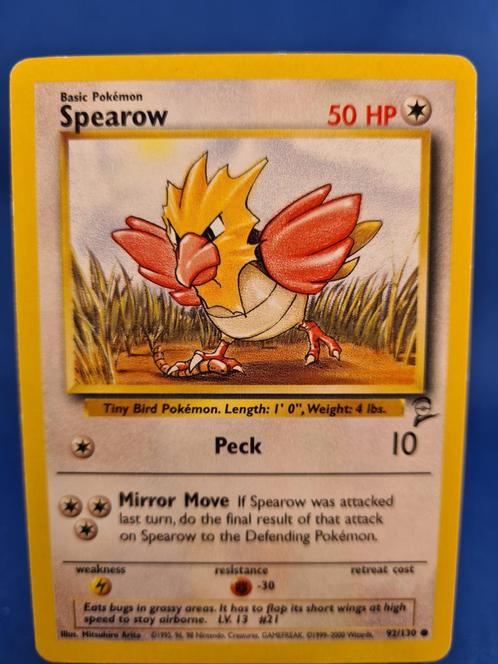 Spearow 92/130 - Base Set 2, Hobby en Vrije tijd, Verzamelkaartspellen | Pokémon, Gebruikt, Verzenden
