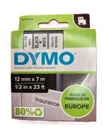 DYMO S720530-45013 TAPE ZWART OP WIT 12 mm (origineel), Computers en Software, Ophalen of Verzenden, Nieuw, Dymo