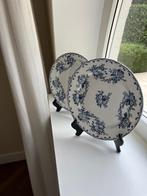 Antieke Bertha Sarreguemines borden - 2 stuks met staander, Antiek en Kunst, Antiek | Porselein, Ophalen of Verzenden